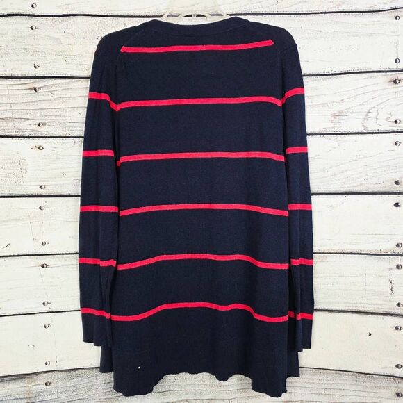 Old Navy Navy Blue & Red Striped Button Cardigan Sweater L - Picture 5 of 8